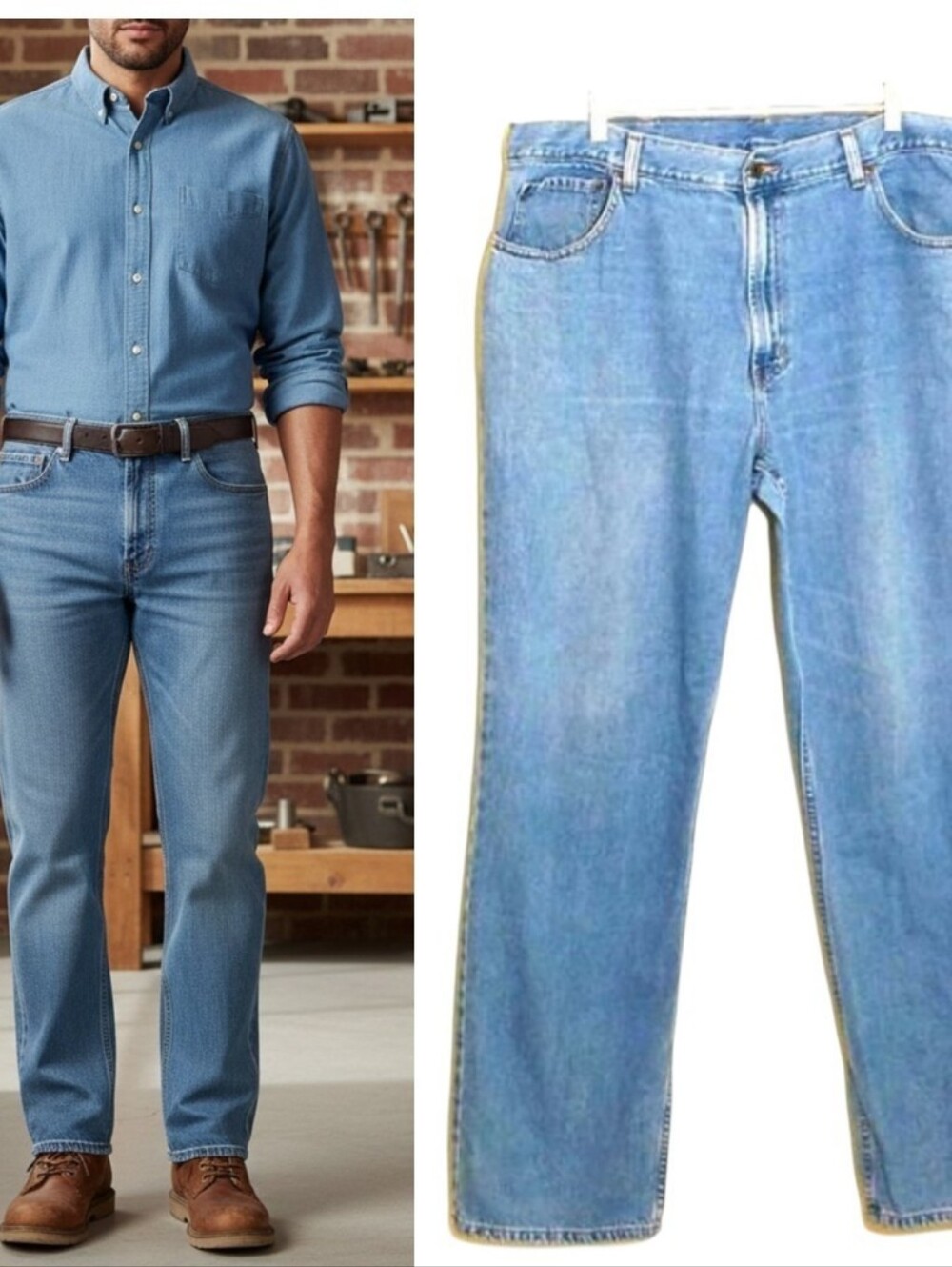 LL Bean Jeans Men's Sz 40 x 34 Classic Fit Straight Leg Medium Wash Denim